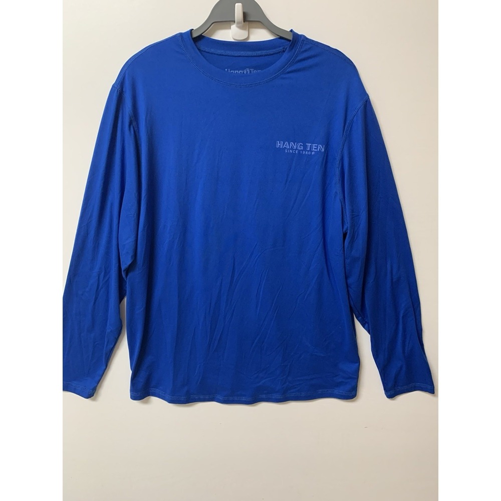Hang Ten Since 1960 Men's Blue Graphic Long Sleeve Medium Crew Neck T-Shirt